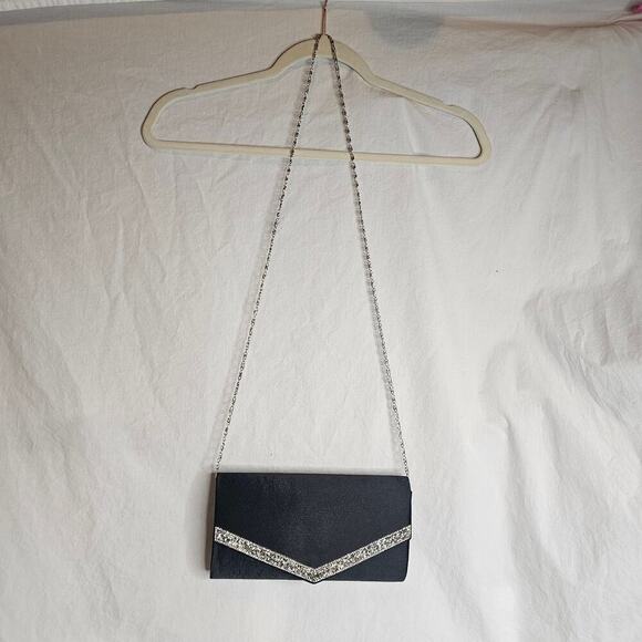 Satin Evening Party Clutch/Crossbody Rhinestones Embellished bag. Events. Party - Picture 9 of 12